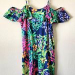Lilly Pulitzer Klea Off The Shoulder Indigo All A Glow Romper Small Photo 1