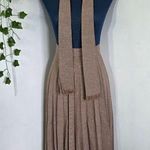 Vintage Taupe Tweed Midi Pleated Skirt with Tie Belt Tan Size undefined Photo 0