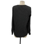 Karen Millen  Pinstripe‎ Wrap Blouse Black Long Sleeve Size US 4 Photo 8