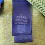 JH Collectibles Silk Blouse with Square Neckline 1X Green Photo 4