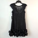 Guess  Lace Overlay Ruffle Hem Mini Dress Black 2 Photo 6