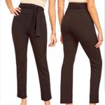 Reformation  Kassia Black Tie Waist Ribbed Pants high waisted Photo 1