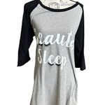Just Love New  Beauty Sleep Gray Black Raglan Nightshirt Nightgown Juniors XL NWT Photo 0