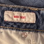 Lucky Brand  SZ 16/33 Rigid Denim Maxi Jean Skirt Modest Zip-Fly Frayed Hems Blue Photo 9