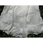 Vintage Bohemain Cottagecore 100% Cotton White Midi Flowy Skirt Size Medium Photo 3