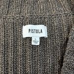 Pistola  Drea V Neck Sweater Asymmetrical Chunky Chocolate Brown Large Photo 5