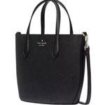Kate Spade  Black Glimmer Glitter Satchel Tote Bag Crossbody Purse NWT Photo 1