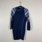 Krimson Klover Navy Fair Isle Pattern Mover Maker Hoodie Sweater Dress M Blue Size M Photo 8