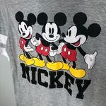 Disney  gray Mickey short sleeve hoodie t-shirt Photo 1