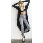 Joah Brown  Soleil Cardigan in Dark Heather Gray Ribbed high low pocket size: OS Photo 1