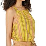 prAna New Smocked Tie Hem Tank Top Little Palm Cami Leapfrog Stripe Size Large Photo 5