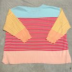 Lands' End Lands’ End Women’s Multicolor Stripe Lightweight Sweater 3X Colorful Pink Photo 2