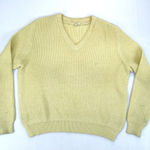 St. John Collection FLAWS** St John Santana Knit V-Neck Sweater Women's Size Small Beige Pullover‎ Photo 0