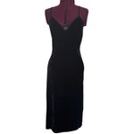 Band of Gypsies BAND OF THE FREE Girl Crush Stretch Velvet Midi Slip Dress Black NWT Small Photo 4