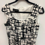 Evan Picone Black Label by  Black & White Pleated Fit & Flare Dress Size 8 Photo 2
