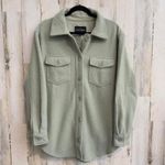 Hilary Radley  Women's Large Sage  Fleece Shacket Collared Casual Photo 1