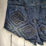 Adam Levine  Denim Blue Patterned Women's Shorts Photo 8
