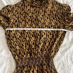 ZARA  Mock Neck Printed Maxi Dress Balloon Sleeve Smocked Waist Size XS preppy Photo 9