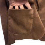 Tommy Hilfiger NWOT  Womens Brown Faux Suede Blazer Jacket Button Front Size 6 Photo 5