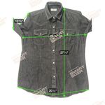 UNTUCKit Black Notched Collar Snap Button Down Dolly Shirt Size 8 Photo 9