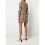 HVN Ashley Silk Tiger Print Bell Sleeve Mini Dress Photo 2