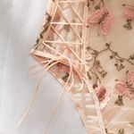 New Delicately Designed Lingerie Bodysuit With Embroidered Butterflies Pink Photo 3