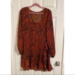 EXPRESS  Tiger Print Square Neck Wrap Mini Dress Photo 2