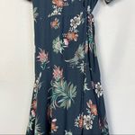 Fifteen Twenty Navy Blue Floral Wrap Midi Dress M Photo 9
