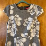 Betsey Johnson Womens Floral Dress Gray Sheath Stretch Cap Sleeve Lined Size 6 Photo 6