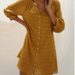 Anthropologie  Golden Button-Front Mini Dress Photo 0