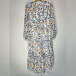 Joie  Floral Field Blue Maxi Tiered V Neck Dress Orange Long Sleeve Cottagecore Photo 5