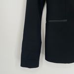 ZARA  Woman Black Faux Leather Trim‎ Notched Lapel 3 Button Blazer Jacket Size XS Photo 6