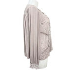 POL  Taupe Floral Crochet Boho Long Sleeve Top Size M Photo 4