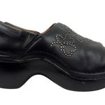 Ariat  Black Leather Clog Mules Silver Embellishment Slip on Womens Size 8.5 B Photo 3