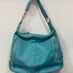 Tumi Womens Venice Hobo Nylon Leather Light Blue Teal Purse Shoulder Bag Satchel Photo 0