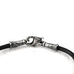 Source Unknown Trendy Silver Tone Tube Black Leather Cord 8 Inch Lobster Claw Clasp Bracelet Photo 2