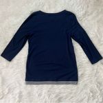 Ralph Lauren Lauren Blue Cotton V-Neck 3/4 Sleeve Sweater Top Size XL Photo 5