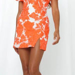 Hello Molly  Orange Puff Sleeve Mini Dress Size 2 Luxe Flattering Formal Classy Photo 0