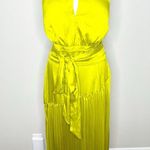 Amur Dixon Citrine Pleated Criss Cross Halter Satin Dress NEW $598 Photo 2