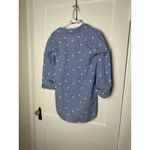 Vineyard Vines  Blue Blockprint Floral Linen Cotton Popover Shirt Women's Small Photo 4