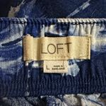 Loft Pull On Wide Leg Corfu Weekend Linen Blend Blue Floral Flowy Pants L 760946 Photo 10