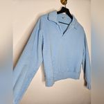 Sporty & Rich Leisure Collared Pullover Sweater in Small Light‎ Blue Cropped Photo 2