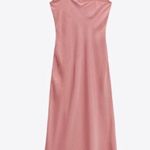 ZARA BLOGGERS FAVE! SATIN EFFECT Buttoned Slip Midi Dress Dusty Pink Photo 12