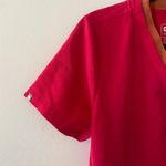 FIGS  Oran V-neck Scrub Top Hot Pink Orange Nurse Uniform Women's size Medium Photo 3