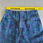 Vintage 80s New Breed Blue Purple Floral Print Denim Pencil Mini Skirt Size 9/10 Photo 6