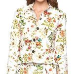Disney Alice Through The Looking Glass Floral Button Down Jacket XL Cottagecore White Photo 0