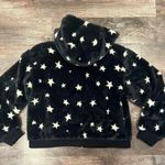 Z Supply NWOT Soft Fuzzy Hooded Black and White Star Cropped Jacket Size Large Photo 3