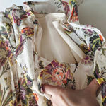 Band of Gypsies Women's XS Ivory Floral Chiffon Wrap Romper Boho Photo 1