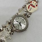 Snowman women quartz watch silver tone 27mm elastic band size 7.5” running Photo 1