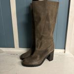Ralph Lauren Women's Mid Calf Light Brown Suede Leather Chunky Heel Boots 9.5 Photo 1